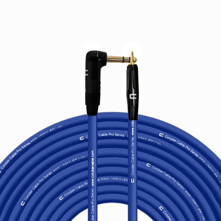 Coluber Cable Right Angle 1/4" TRS to 3.5 TS Male Pro 3-Pin Audio Connector