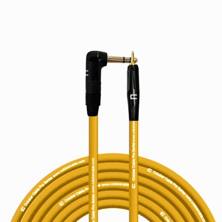 Coluber Cable Right Angle 1/4" TRS to 3.5 TS Male Pro 3-Pin Audio Connector