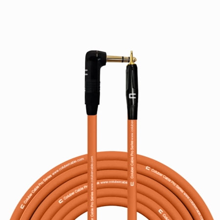 Coluber Cable Right Angle 1/4" TRS to 3.5 TS Male Pro 3-Pin Audio Connector