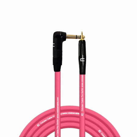 Coluber Cable Right Angle 1/4" TRS to 3.5 TS Male Pro 3-Pin Audio Connector