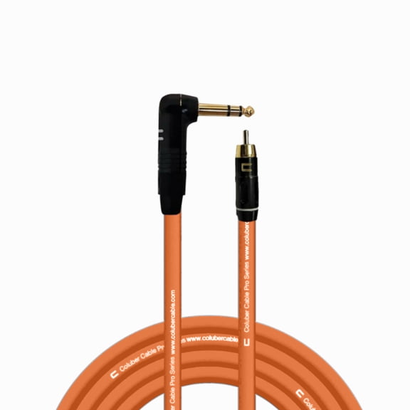 Coluber Cable - Right Angle 1/4" TRS to RCA Male - Pro Audio Connector