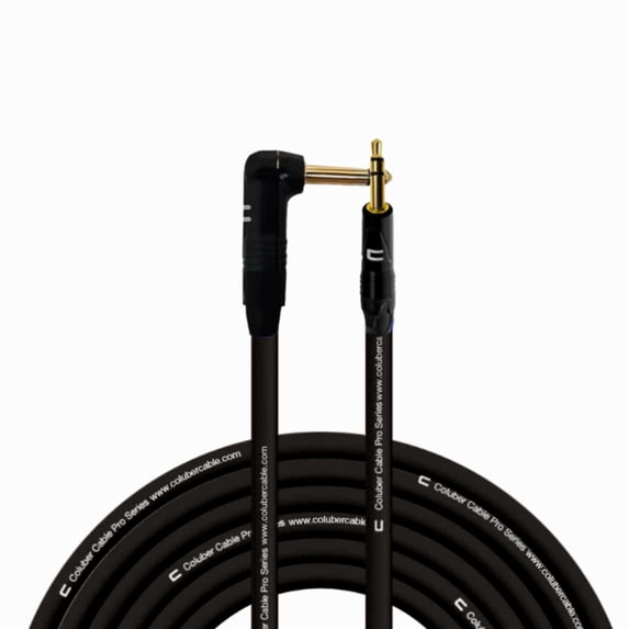 Coluber Cable - Right Angle 1/4" TS to 3.5 TRS Male - Pro Audio Connector