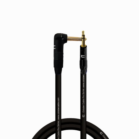 Coluber Cable - Right Angle 1/4" TS to 3.5 TRS Male - Pro Audio Connector