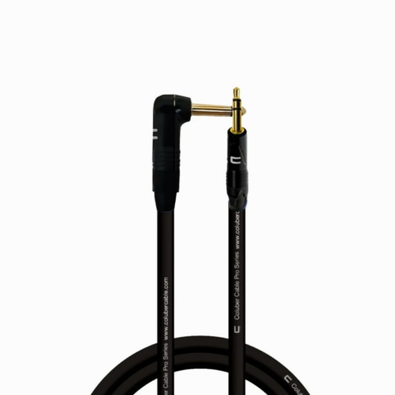 Coluber Cable - Right Angle 1/4" TS to 3.5 TRS Male - Pro Audio Connector