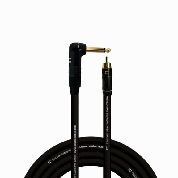 Coluber Cable Right Angle 1/4" TS to RCA Male Pro Audio Interface Connector