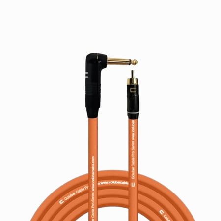 Coluber Cable Right Angle 1/4" TS to RCA Male Pro Audio Interface Connector