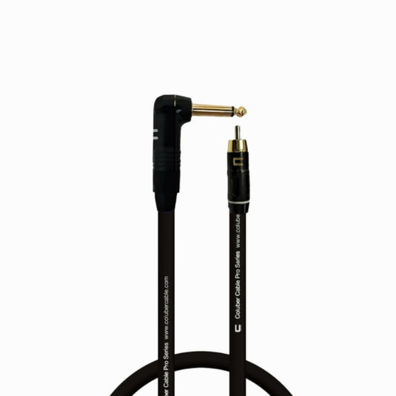 Coluber Cable Right Angle 1/4" TS to RCA Male Pro Audio Interface Connector