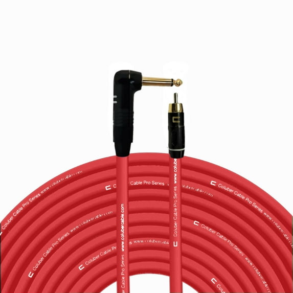 Coluber Cable Right Angle 1/4" TS to RCA Male Pro Audio Interface Connector
