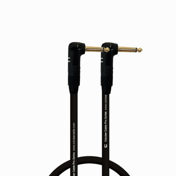 Coluber Cable Right Angle 1/4" TS to Right Angle 1/4" TS Pro Audio Connector