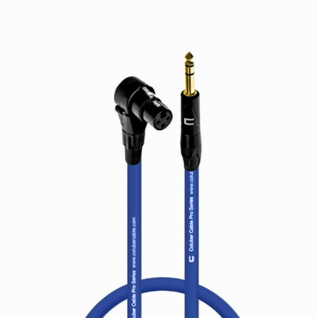 Coluber Cable Right Angle XLR Female to 1/4" TRS Male Pro 3-Pin Microphone