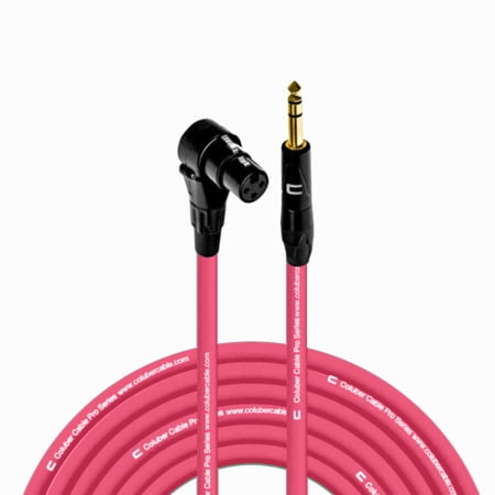 Coluber Cable Right Angle XLR Female to 1/4" TRS Male Pro 3-Pin Microphone