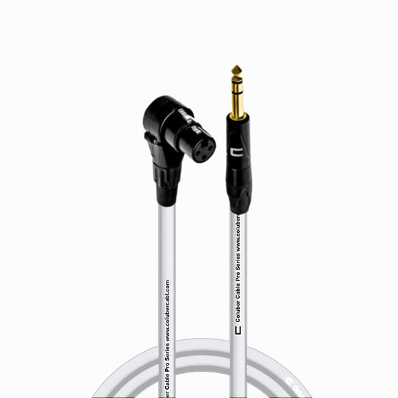 Coluber Cable Right Angle XLR Female to 1/4" TRS Male Pro 3-Pin Microphone