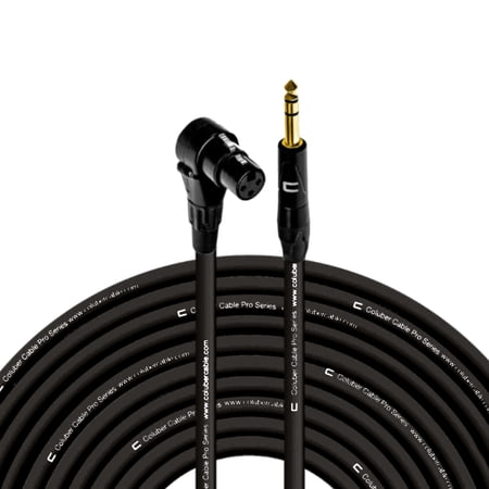 Coluber Cable Right Angle XLR Female to 1/4" TRS Male Pro 3-Pin Microphone