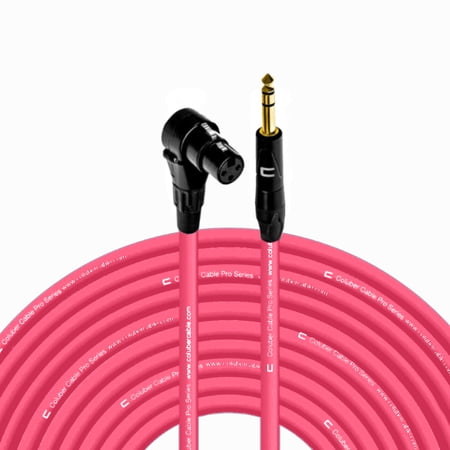 Coluber Cable Right Angle XLR Female to 1/4" TRS Male Pro 3-Pin Microphone