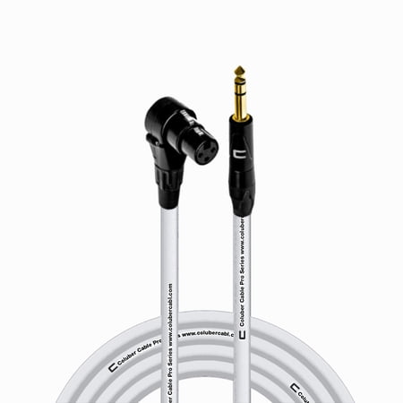 Coluber Cable Right Angle XLR Female to 1/4" TRS Male Pro 3-Pin Microphone