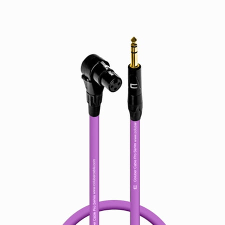 Coluber Cable Right Angle XLR Female to 1/4" TRS Male Pro 3-Pin Microphone
