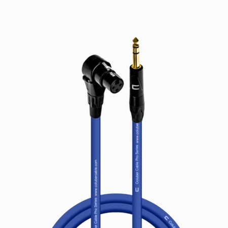 Coluber Cable Right Angle XLR Female to 1/4" TRS Male Pro 3-Pin Microphone