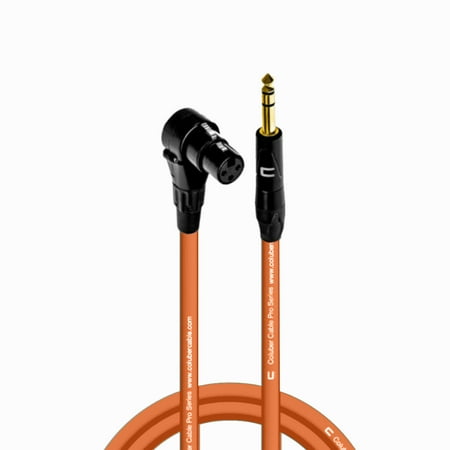 Coluber Cable Right Angle XLR Female to 1/4" TRS Male Pro 3-Pin Microphone