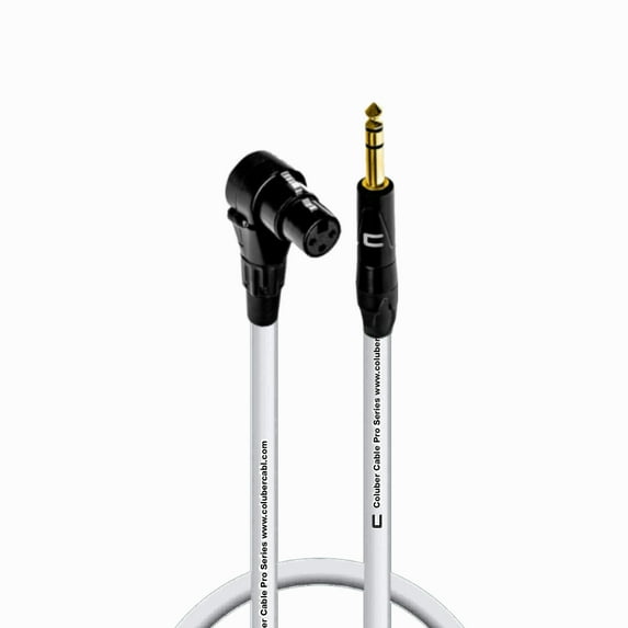 Coluber Cable Right Angle XLR Female to 1/4" TRS Male Pro 3-Pin Microphone