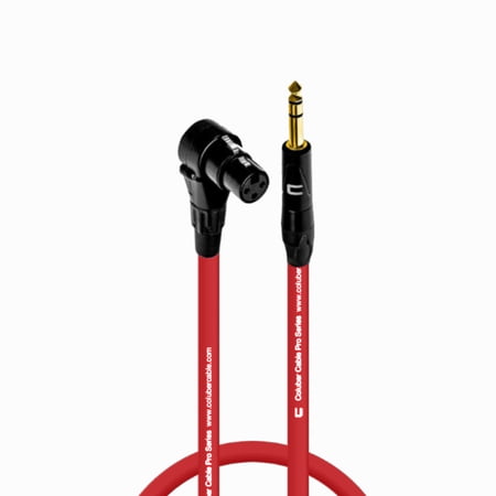 Coluber Cable Right Angle XLR Female to 1/4" TRS Male Pro 3-Pin Microphone