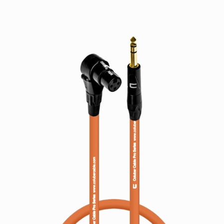 Coluber Cable Right Angle XLR Female to 1/4" TRS Male Pro 3-Pin Microphone