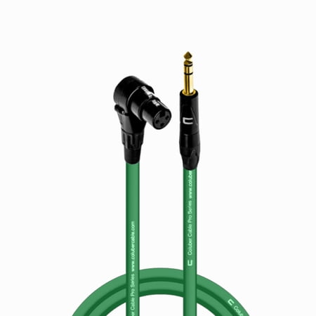 Coluber Cable Right Angle XLR Female to 1/4" TRS Male Pro 3-Pin Microphone