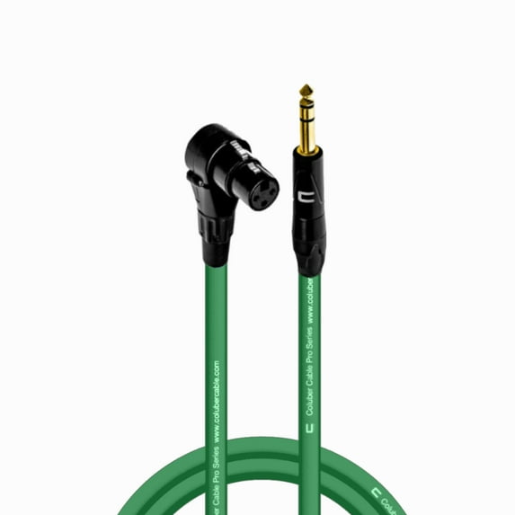 Coluber Cable Right Angle XLR Female to 1/4" TRS Male Pro 3-Pin Microphone