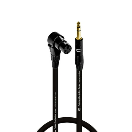 Coluber Cable Right Angle XLR Female to 1/4" TRS Male Pro 3-Pin Microphone