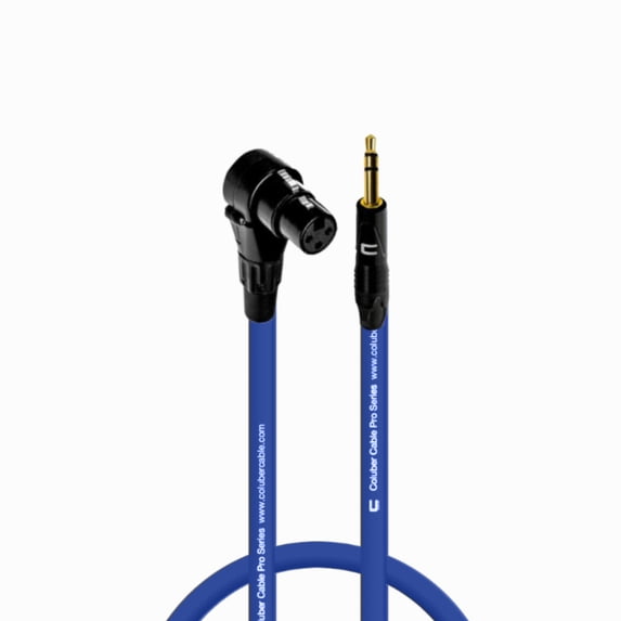 Coluber Cable Right Angle XLR Female to 3.5 TRS Male Pro Microphone Connector