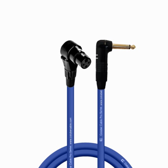 Coluber Cable Right Angle XLR Female to Right Angle 1/4" TS 3-Pin Connector