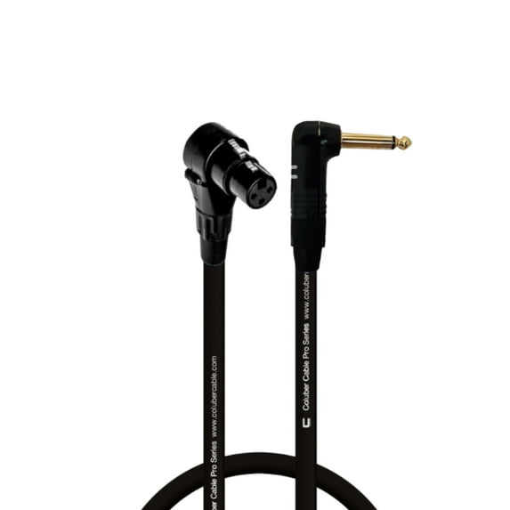 Coluber Cable Right Angle XLR Female to Right Angle 1/4" TS 3-Pin Connector