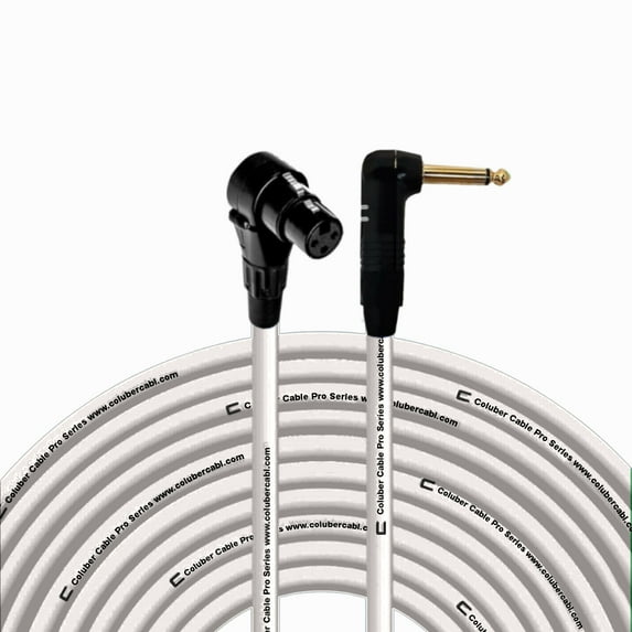 Coluber Cable Right Angle XLR Female to Right Angle 1/4" TS 3-Pin Connector