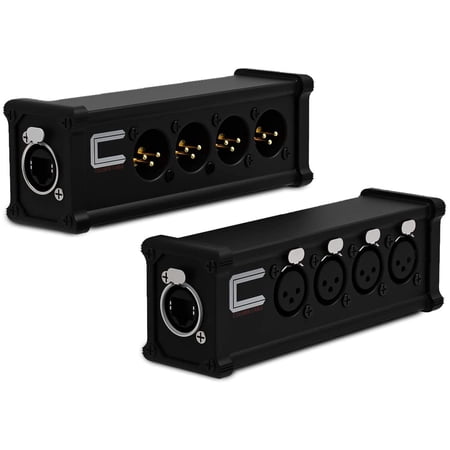 Coluber Cable XLR Over Cat5 4 Channel 3-Pin Male Female to Single Ethernet