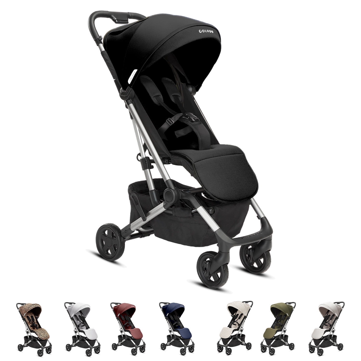 Colugo Compact Stroller - One Hand Fold Lightweight Stroller, Travel Stroller with Rain Cover, Backpack and Cup Holder, Black