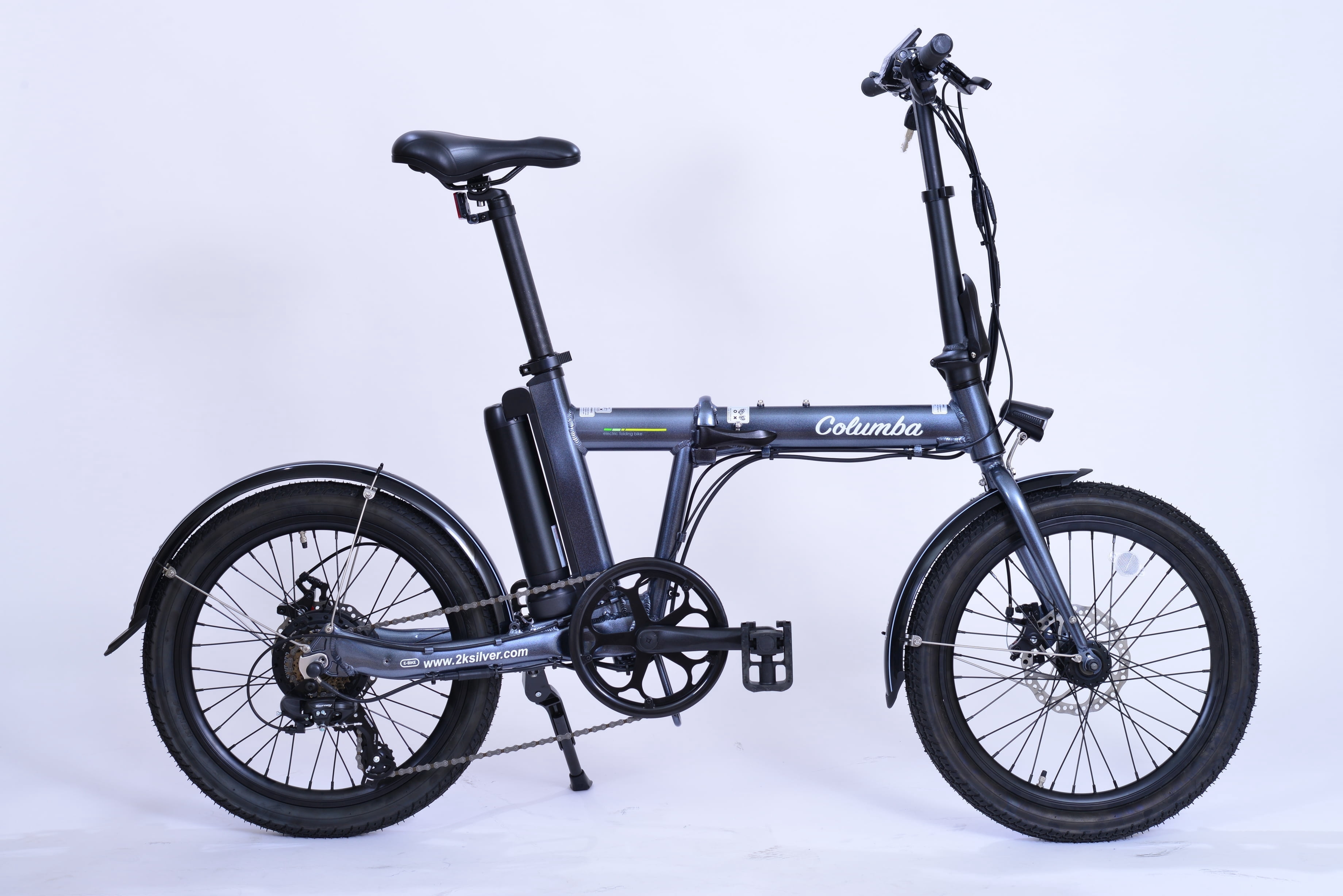 Columba Electric Folding Bike 20 Inch alloy frame 7 speed, 36V, 350W, Grey (FD20E)