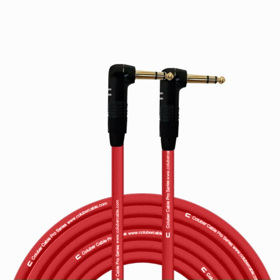 Columber Cable - Right Angle 1/4" TRS to Right Angle 1/4" TRS Pro Audio Cable