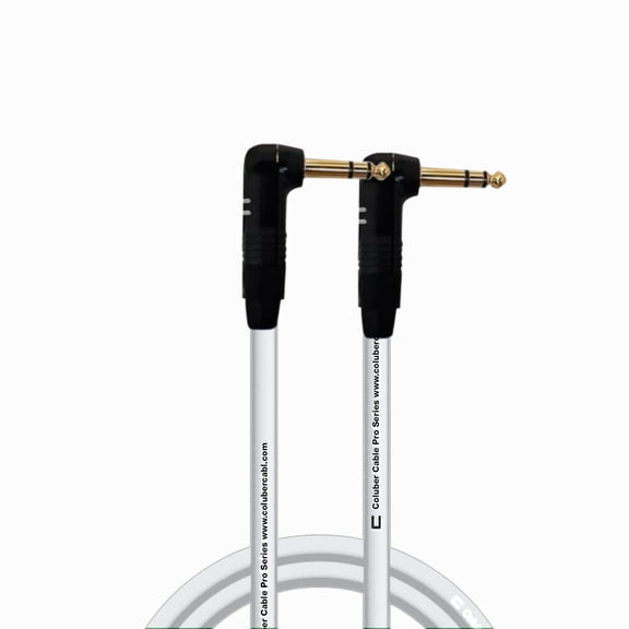 Columber Cable - Right Angle 1/4" TRS to Right Angle 1/4" TRS Pro Audio Cable