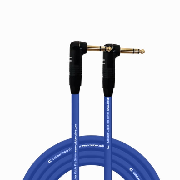 Columber Cable - Right Angle 1/4" TRS to Right Angle 1/4" TRS Pro Audio Cable