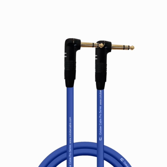 Columber Cable - Right Angle 1/4" TRS to Right Angle 1/4" TRS Pro Audio Cable