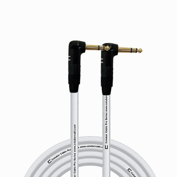 Columber Cable - Right Angle 1/4" TRS to Right Angle 1/4" TRS Pro Audio Cable