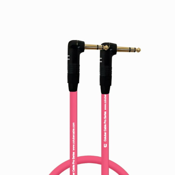 Columber Cable - Right Angle 1/4" TRS to Right Angle 1/4" TRS Pro Audio Cable