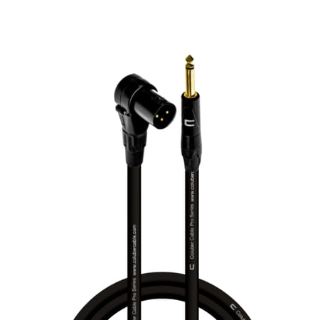 Columber Cable Right Angle XLR Male to 1/4" TS Male Pro Microphone Connector