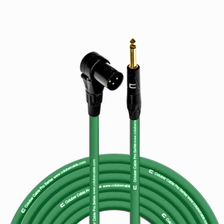 Columber Cable Right Angle XLR Male to 1/4" TS Male Pro Microphone Connector