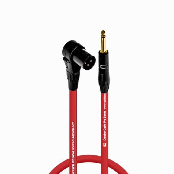 Columber Cable Right Angle XLR Male to 1/4" TS Male Pro Microphone Connector