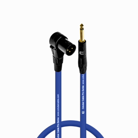 Columber Cable Right Angle XLR Male to 1/4" TS Male Pro Microphone Connector