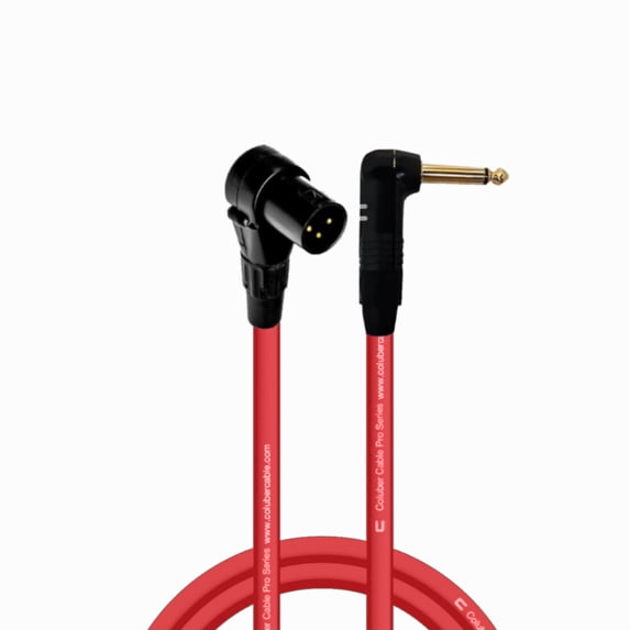 Columber Cable - Right Angle XLR Male to Right Angle 1/4" TS 3-Pin Connector