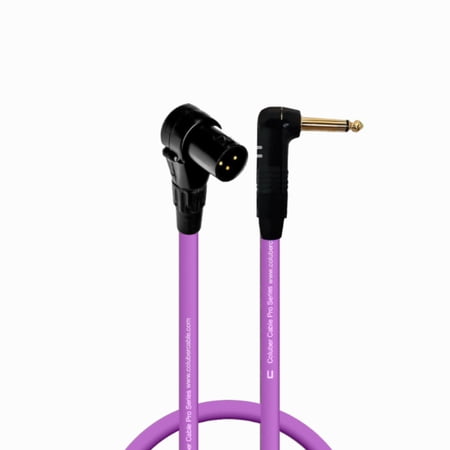 Columber Cable - Right Angle XLR Male to Right Angle 1/4" TS 3-Pin Connector