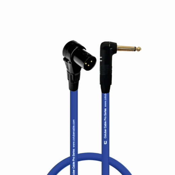 Columber Cable - Right Angle XLR Male to Right Angle 1/4" TS 3-Pin Connector