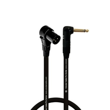 Columber Cable - Right Angle XLR Male to Right Angle 1/4" TS 3-Pin Connector