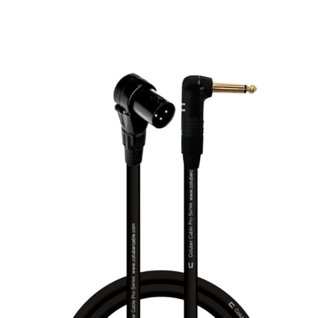 Columber Cable - Right Angle XLR Male to Right Angle 1/4" TS 3-Pin Connector